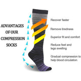NEW GRADIENT MIXED COLOR COMPRESSION SOCKS_CWMS1884