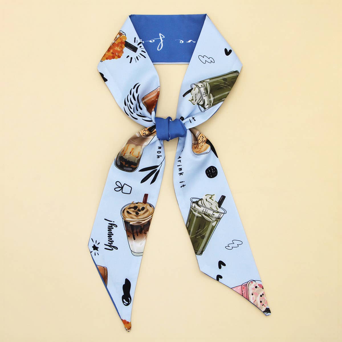 SKINNY FLORAL LETTER SCARF FOR HAIR OR GIFT WRAP_CWASC0083