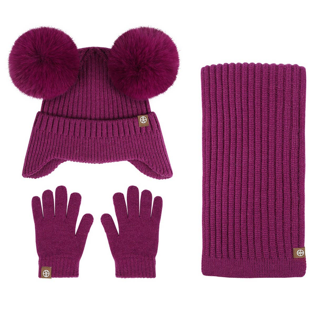 CHILDRENS HAT SCARF AND GLOVES THREE PIECE SET_CWMM2810