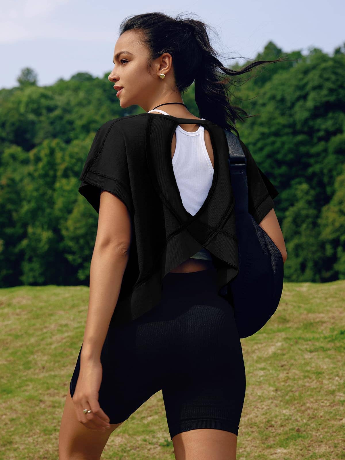 Womens Back Sports Yoga Top