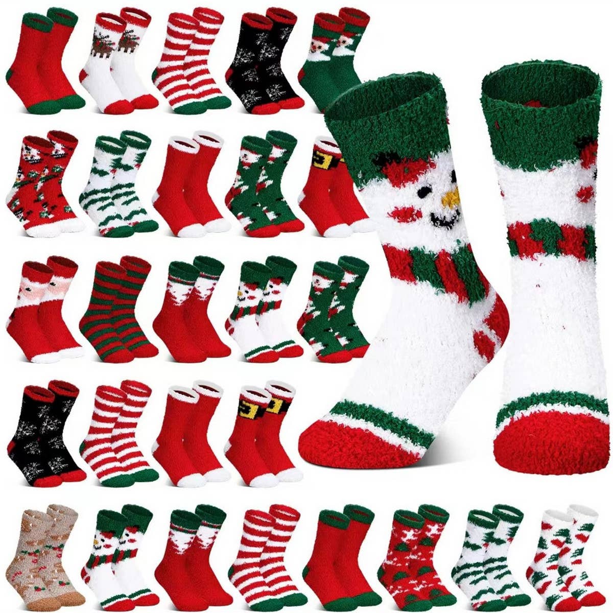 CHRISTMAS SOFT PLUSH SOCKS_CWMS0624