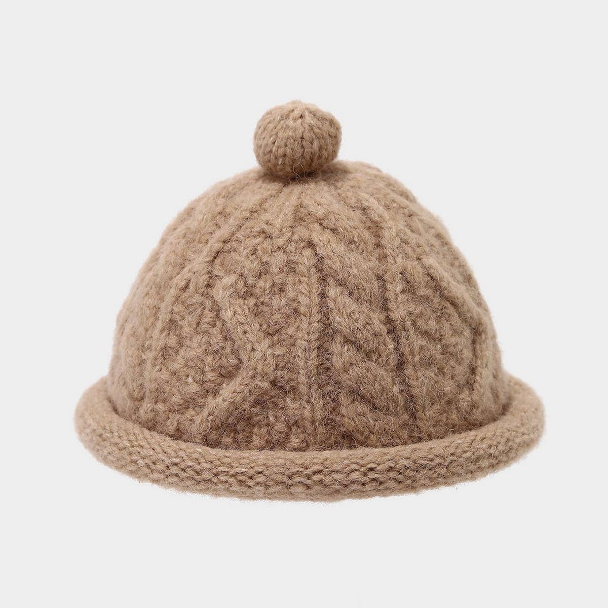 Winter Knit Beanie Cap Women Men Braided Dome Hat_Cwah04771