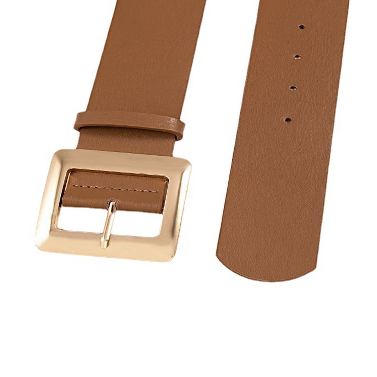 SQUARE PIN BUCKLE PU LEATHER BELT_CWABE0444