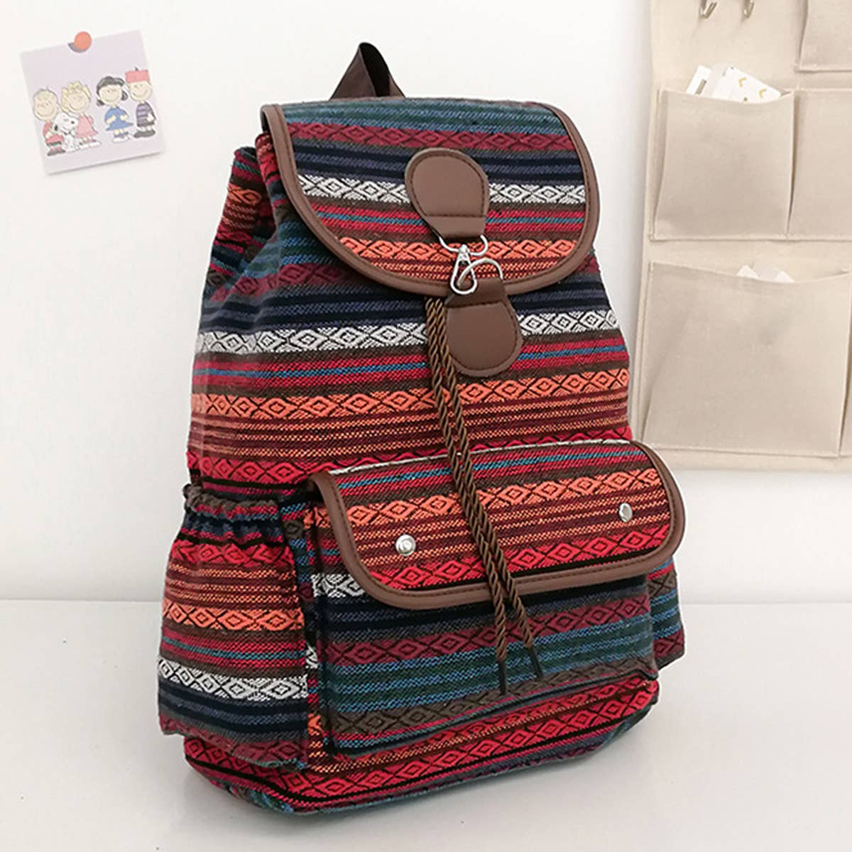 BOHO VINTAGE BACK TO SCHOOL CANVAS BACKPACK_CWAB2214