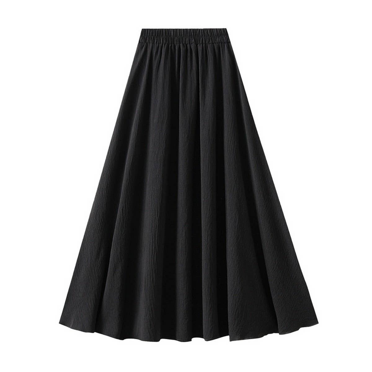 HIGH WAIST A LINE LOOSE FIT FLOWY MIDI SKIRT_CWBMS0332