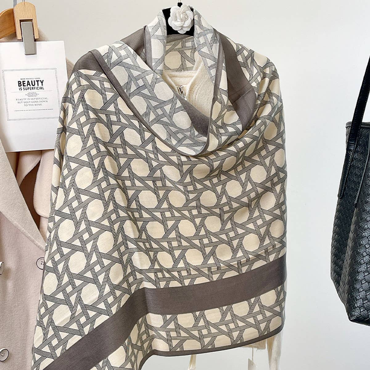 Velvet Scarf Fall/Winter Floral Wrap For Women_Cwasc0898