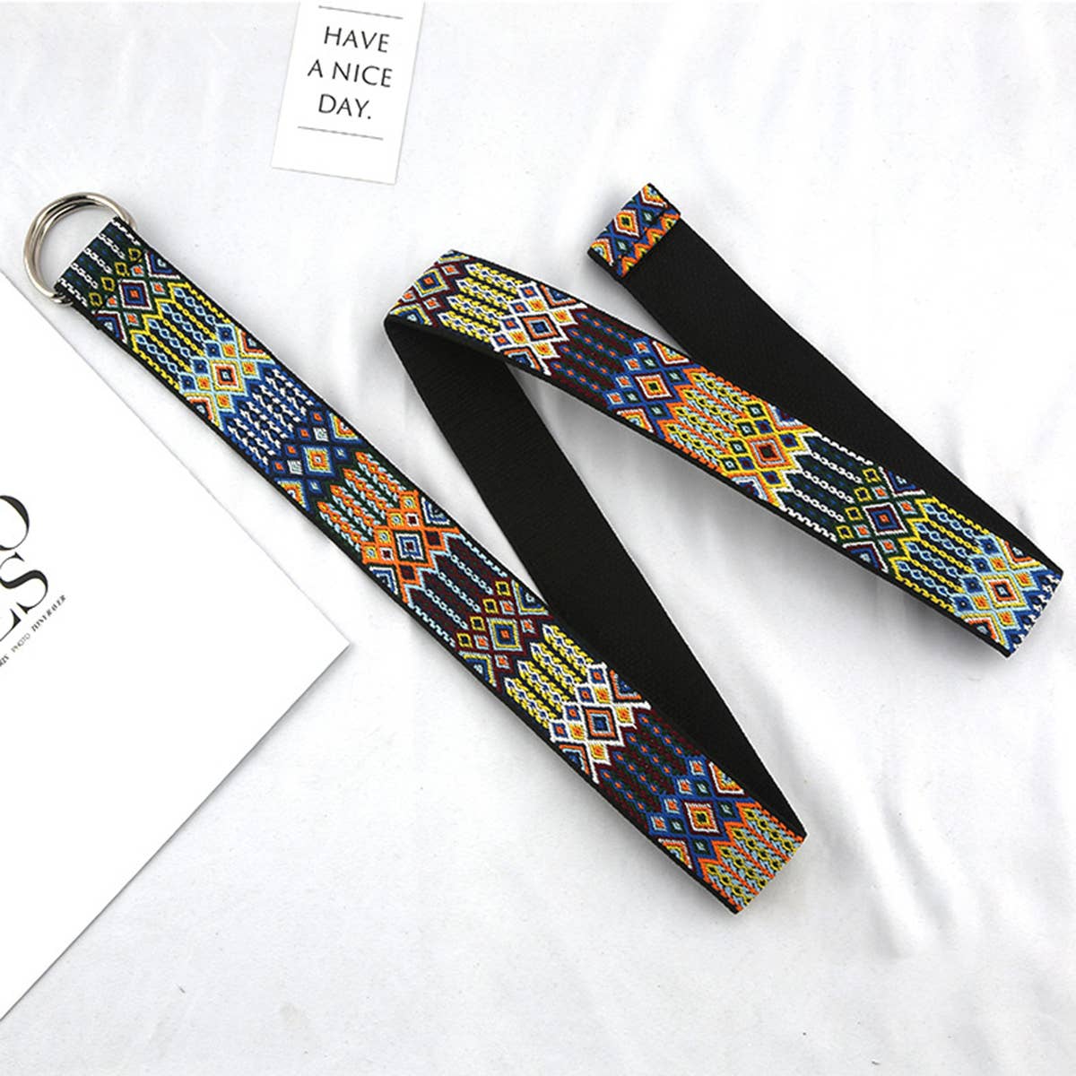 Cwabe0951_Double Buckle Canvas Casual Belt