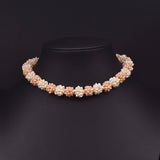 NATURAL FRESHWATER PEARL PETAL NECKLACE_CWAJE3824