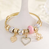 Trendy Beaded Bracelet With Bear Swan Heart_Cwmm8500