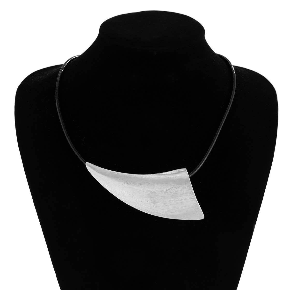 PERSONALIZED BRUSHED METAL HOLLOW NECKLACE_CWMM3140