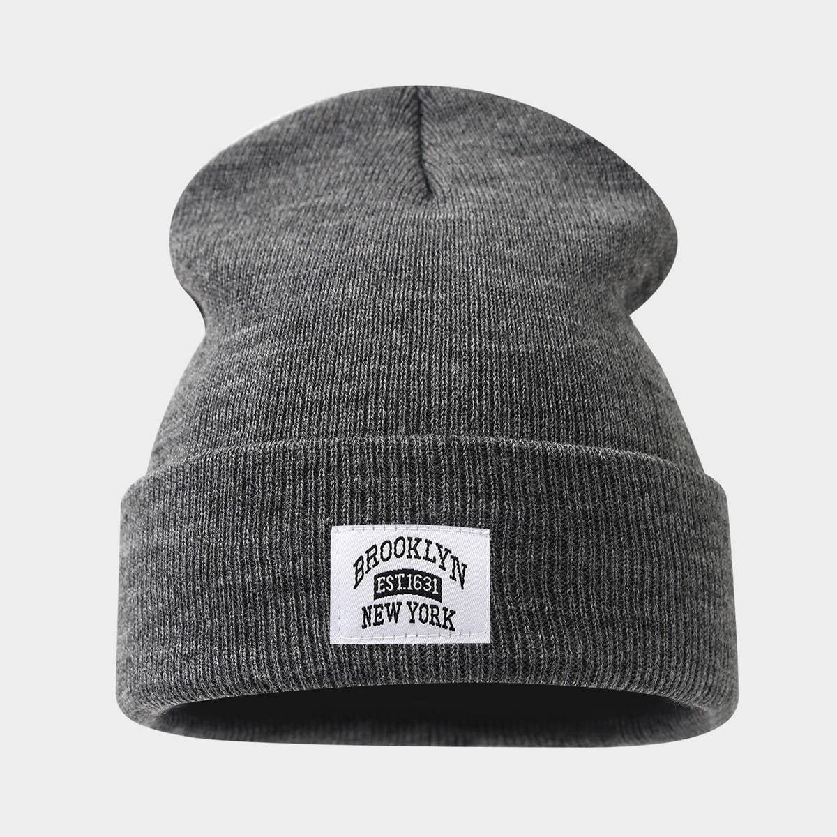 Brooklyn Label Cuffed Knit Beanie Unisex_Cwah04638