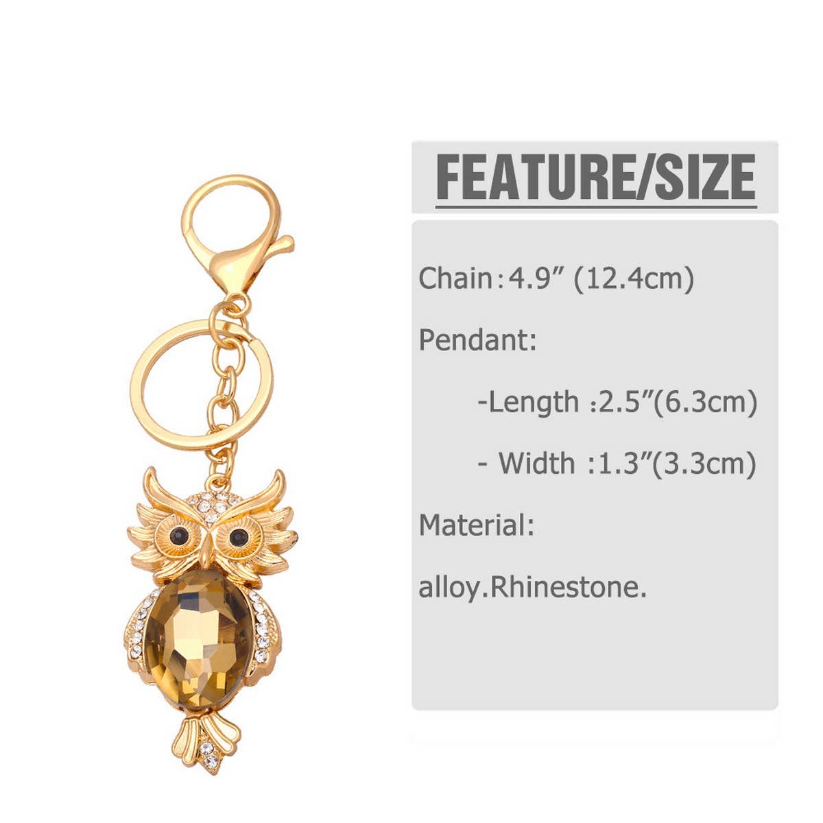 FASHIONABLE OWL METAL KEYCHAIN PENDENT_CWAJE0955
