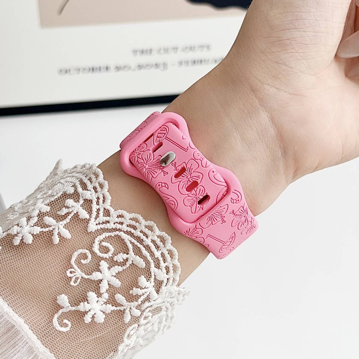 APPLE WATCH ULTRAS9S8 ENGRAVED FLAMINGO STRAP_CWWW0057