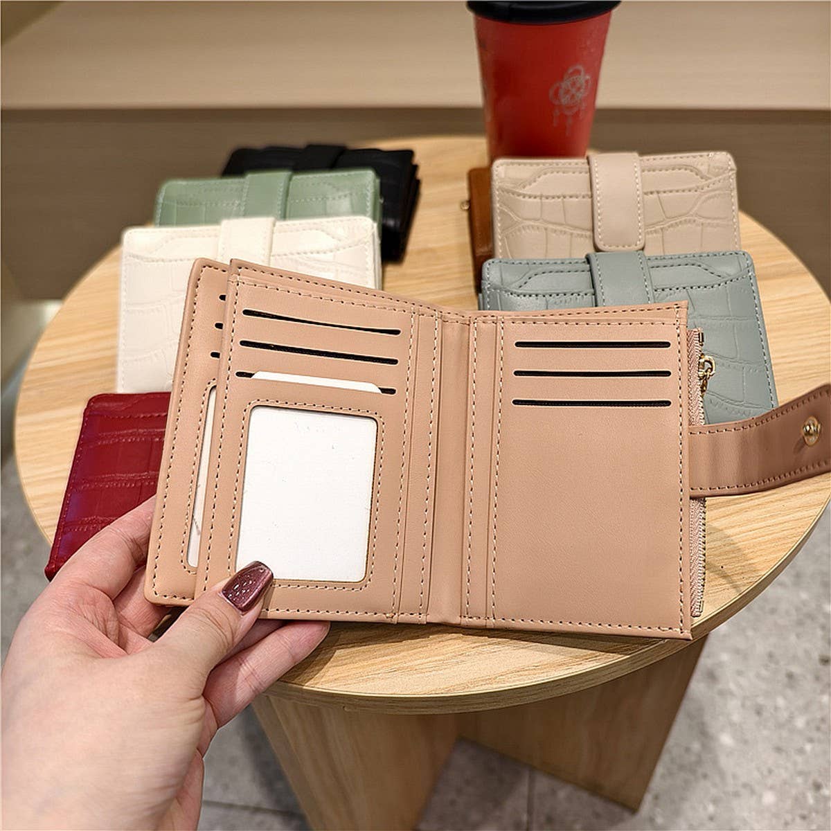Stone Pattern Bifold Foldable Leather Wallet_Cwab06206