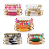 ETHNIC STYLE COLORFUL SOFT CLAY ACRYLIC BRACELETSET_CWMM3530