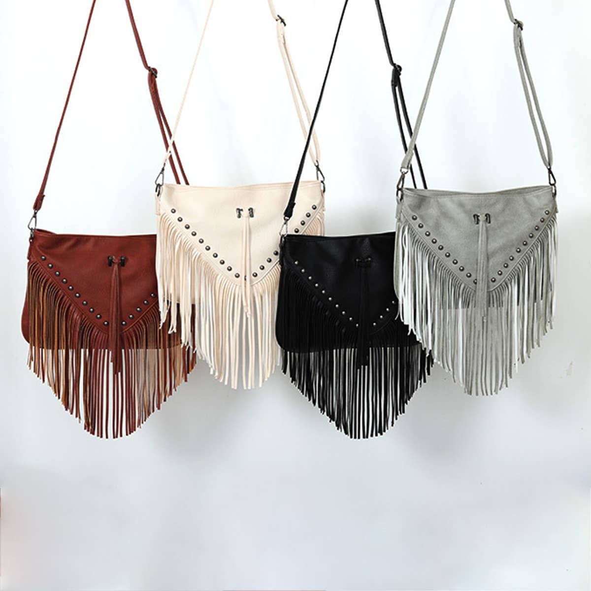 RIVET SOFT LEATHER TASSEL SHOULDER BAG_CWAB0780