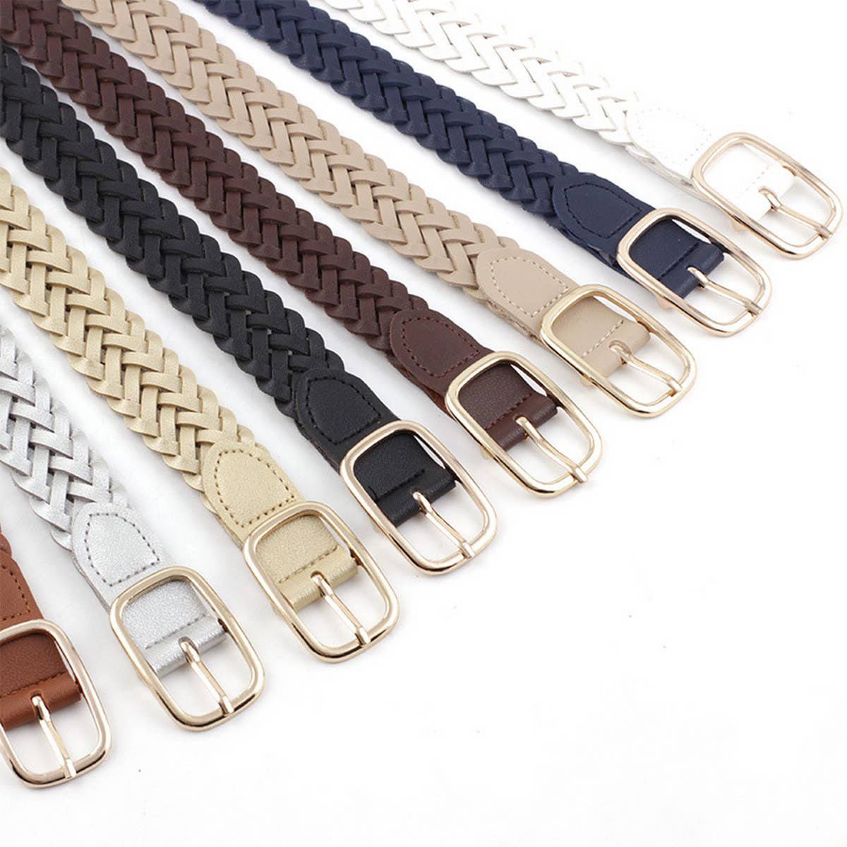 Cwabe0892_All-Match Square Buckle Twist Belt