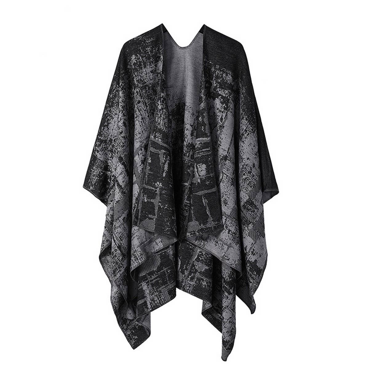 SOLID COLOR DOUBLE SIDED CAPE SHAWL OUTER CAPE_CWASC2133