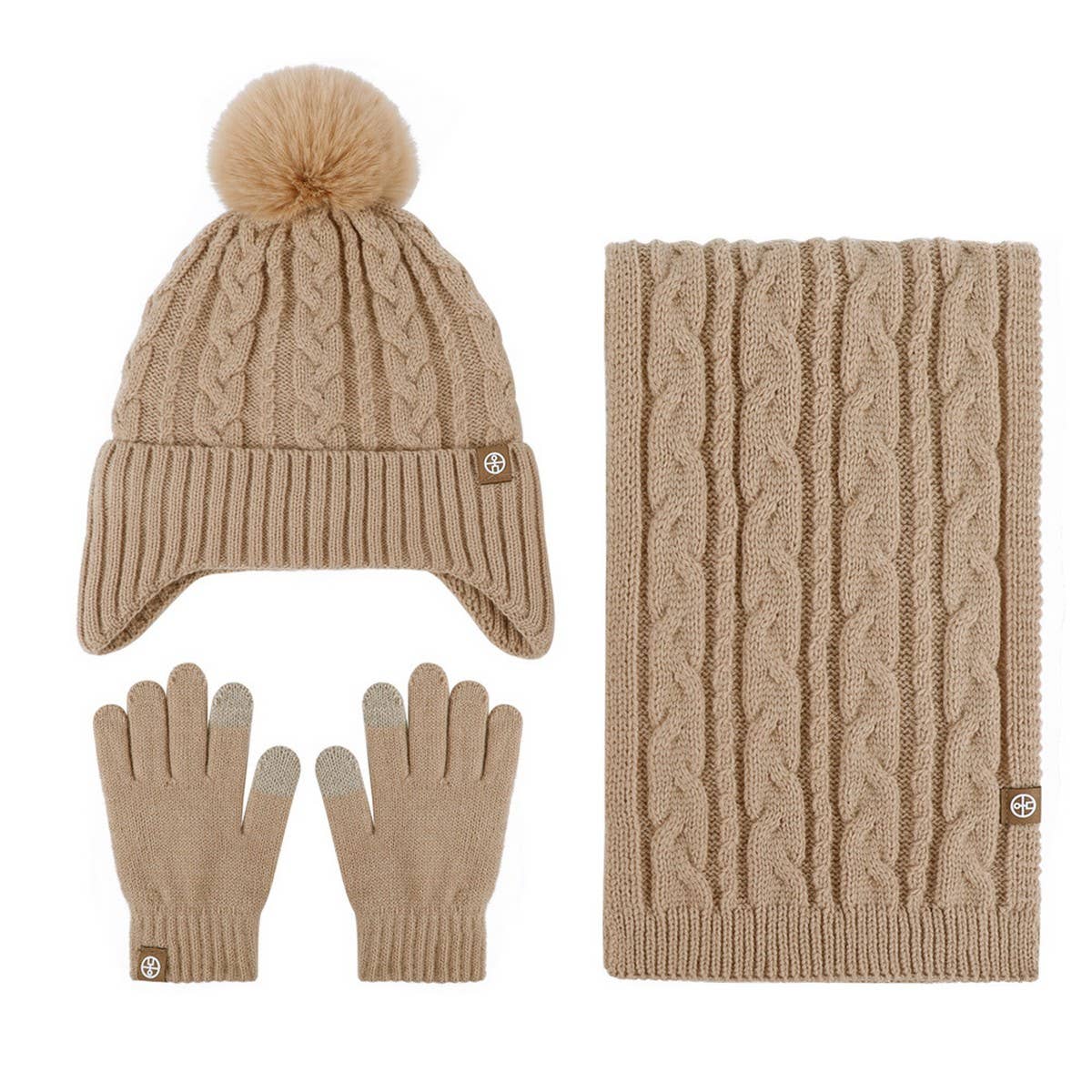 CHILDRENS HAT SCARF AND GLOVES THREE PIECE SET_CWMM2865