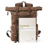 Waterproof Waxed Canvas Colorblock Backpack_Cwab5534