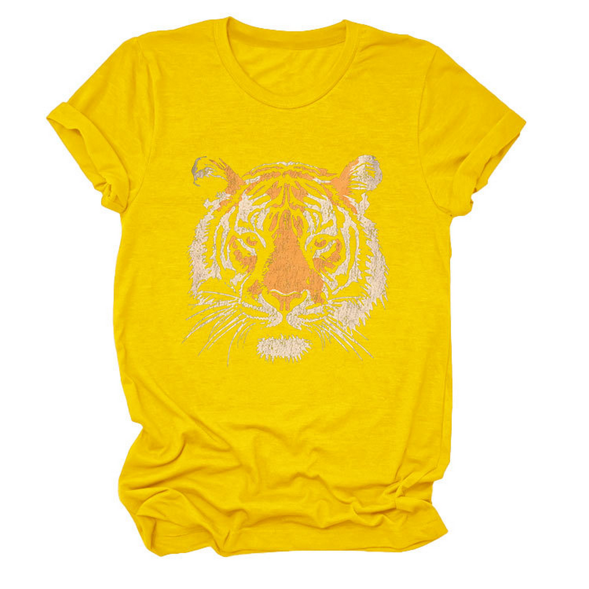 Women Summer Tee With Stylish Tiger Print_Cwttsl0494