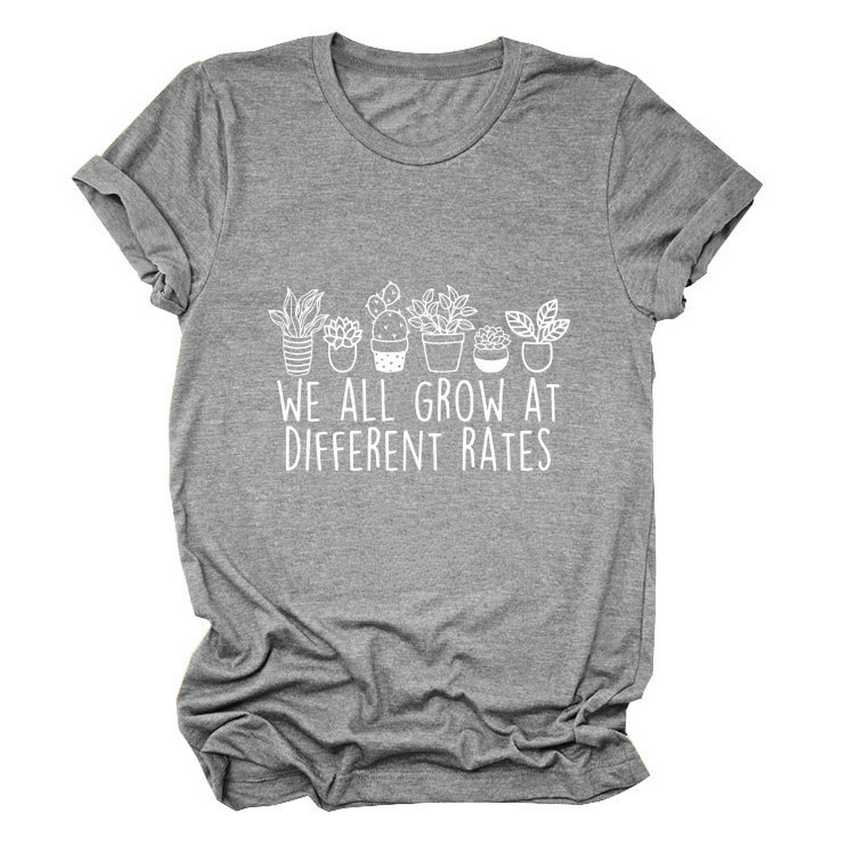 PRINTED CREW NECK TEE WE ALL GROW GRAPHIC_CWTTS1493