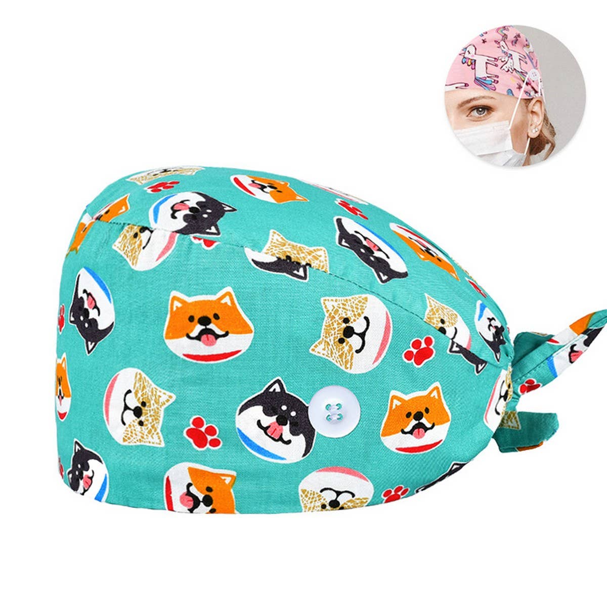 SCRUB CAP PRINTED SURGICAL CAP WORK CAP_CWAH3383