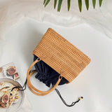 HANDMADE RATTAN BASKET SHELL STORAGE HANDBAG_CWMM4549