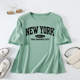 Trendy Letter Print T-Shirt For Women, Loose Fit