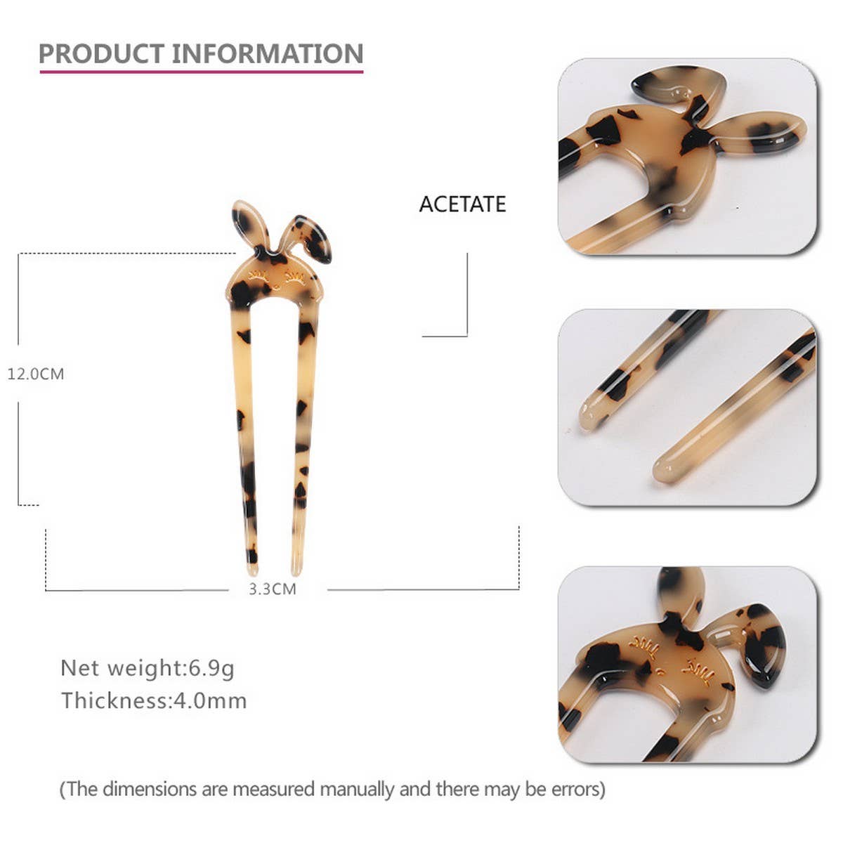 RABBIT HAIRPIN U SHAPED CUTE BUN HAIRPIN_CWAHA4221