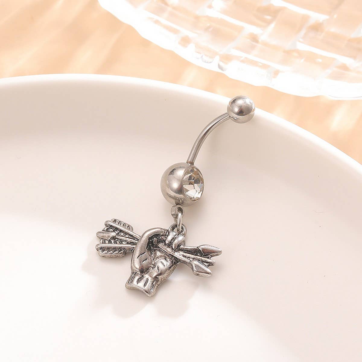Unique Fist Arrow Belly Ring Body Piercing_Cwmm9326