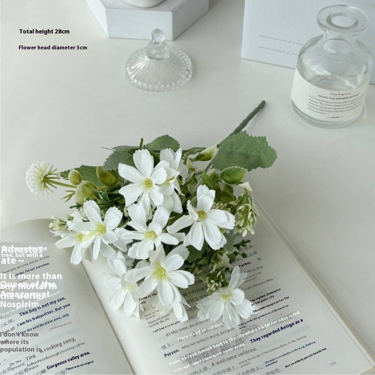 FAUX 10 HEAD DAISY BOUQUET FOR LIVING ROOM DECOR_CWMM6581