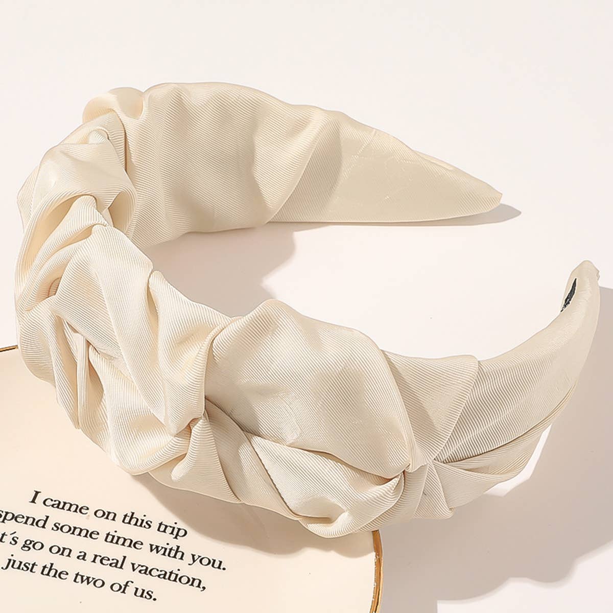 SOLID RUCHED WIDE SIMPLE CASUAL HEADBAND _CWAHA0243