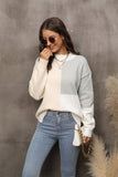 With Irregular Knit Loose Pullover Sweater