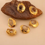 FASHION STAINLESS STEEL ZIRCON HOLLOW EARRINGS_CWMM8917