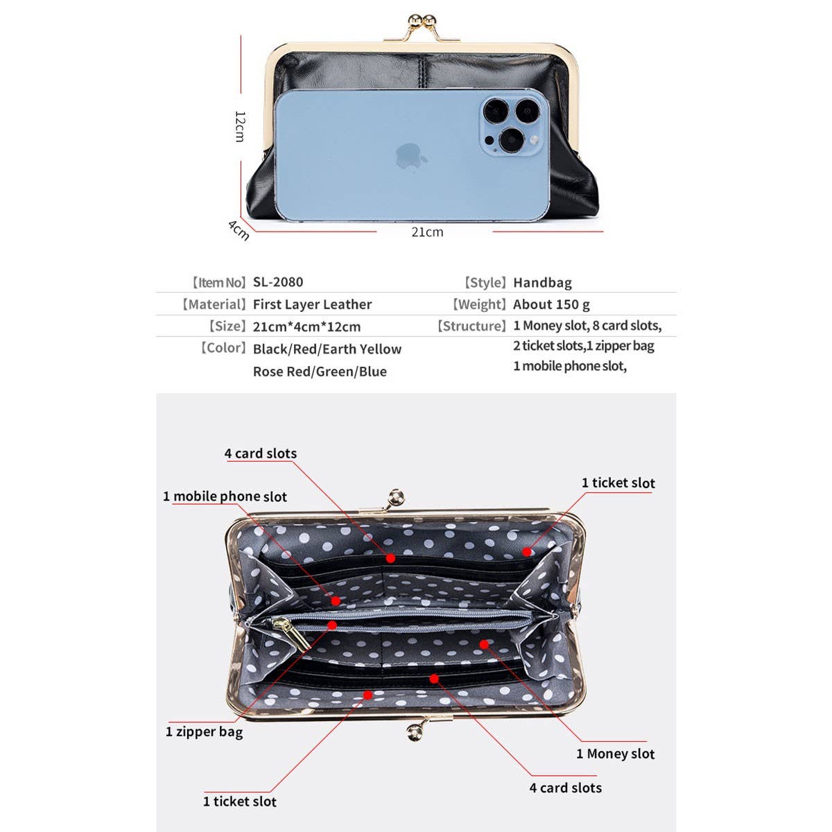 LARGE CAPACITY SIMPLE RETRO CLIP BAG LONG WALLET_CWAB3740