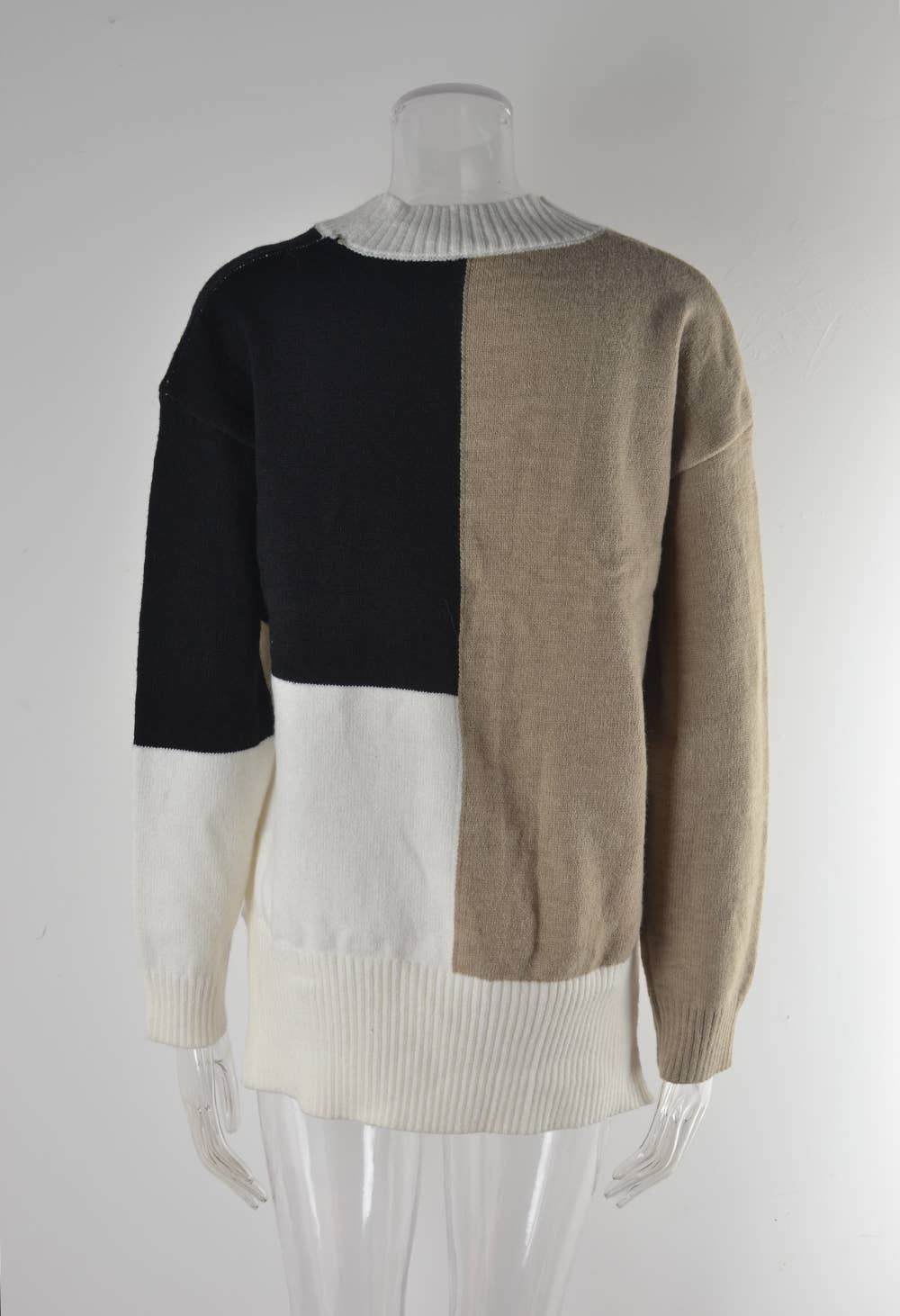 With Irregular Knit Loose Pullover Sweater