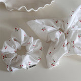 SMALL CHERRY SWEET FRESH FABRIC SQUARE HAIR BAND_CWAHA3707
