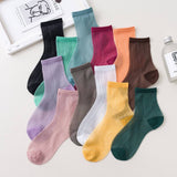 STRIPE MESH SOCKS FOR WOMEN MID TUBE TIDE SOCKS_CWMS054