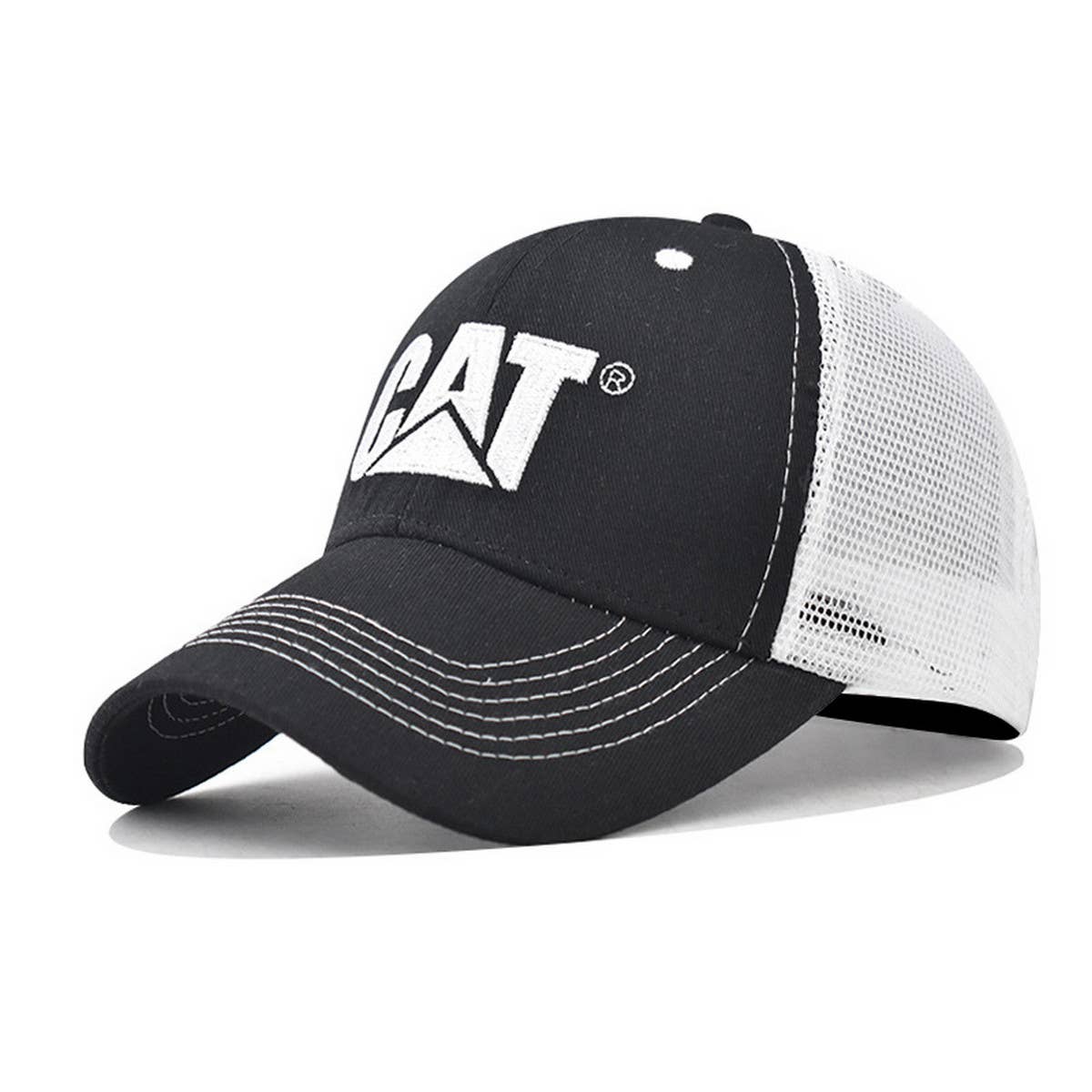 COTTON NEW CAT LETTER EMBROIDERED TRUCKER HAT_CWAH1366