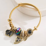 Trendy Elephant Charm Steel Couple Bracelet_Cwmm8598