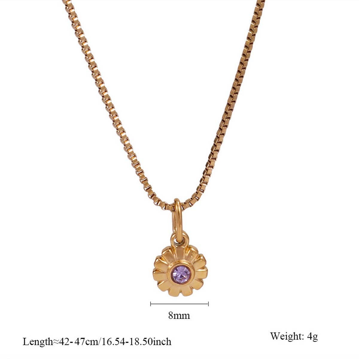 MINIMALIST STAINLESS STEEL MONTHLY STONE NECKLACE_CWMM8843