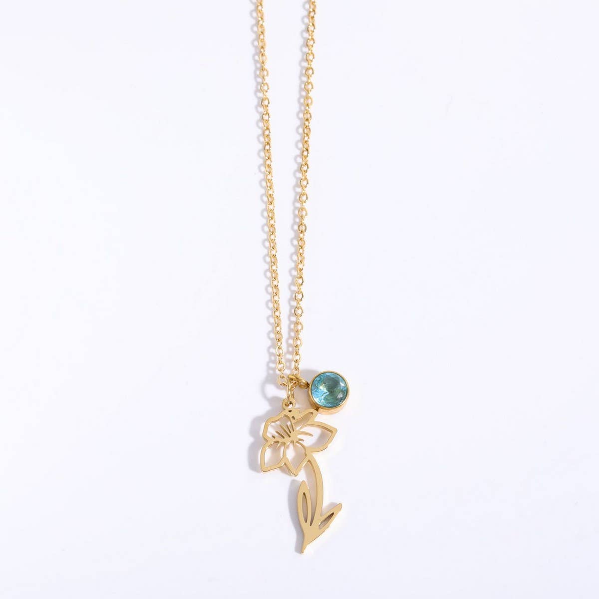 Vintage December Flower Zircon Pendant Bracelet_Cwmm3765