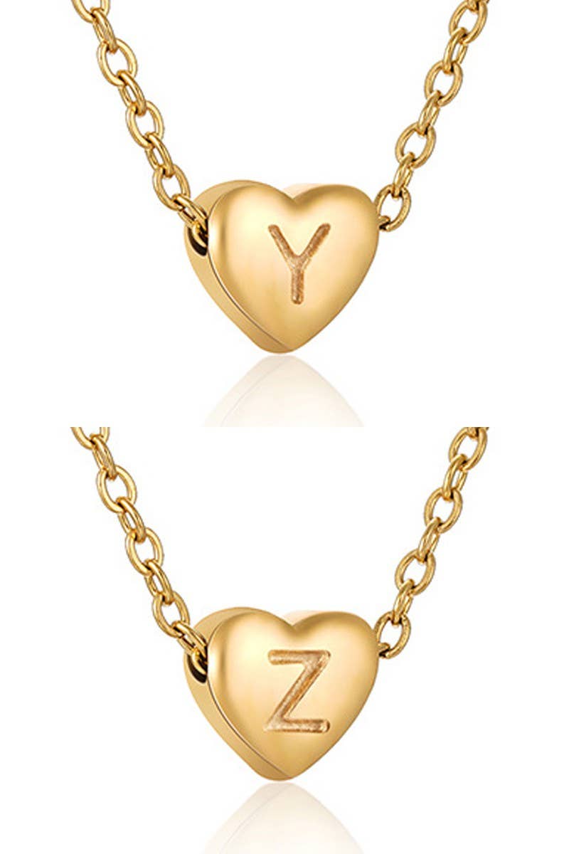 Heart Alphabet Initials Pendant Necklace_Cwaje220
