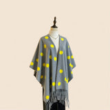 Polka Dot Tassel Shawl Women Vintage Wintercape_Cwocasl00092