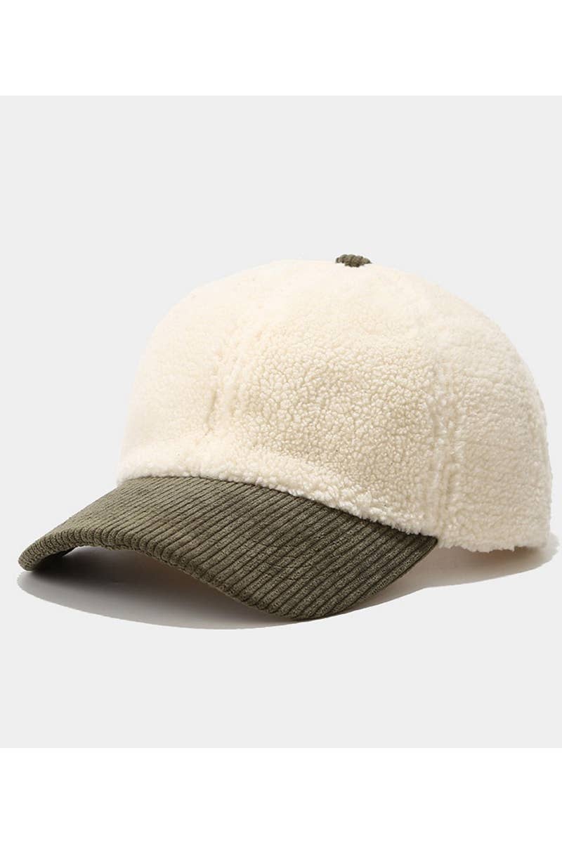 LAMB WOOL BASEBALL CAP WINTER WARM FASHION CWAH0426