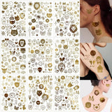 METALLIC BOHO MOON TATTOOS GOLD FOIL STICKERS_CWMM8245