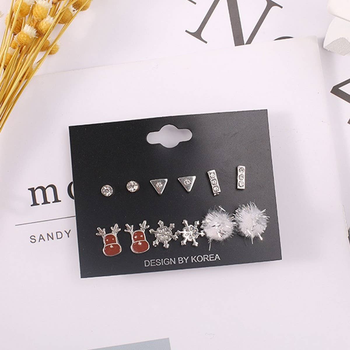CHRISTMAS EARRING COMBINATION CARTOON EARRING SET_CWMM2611