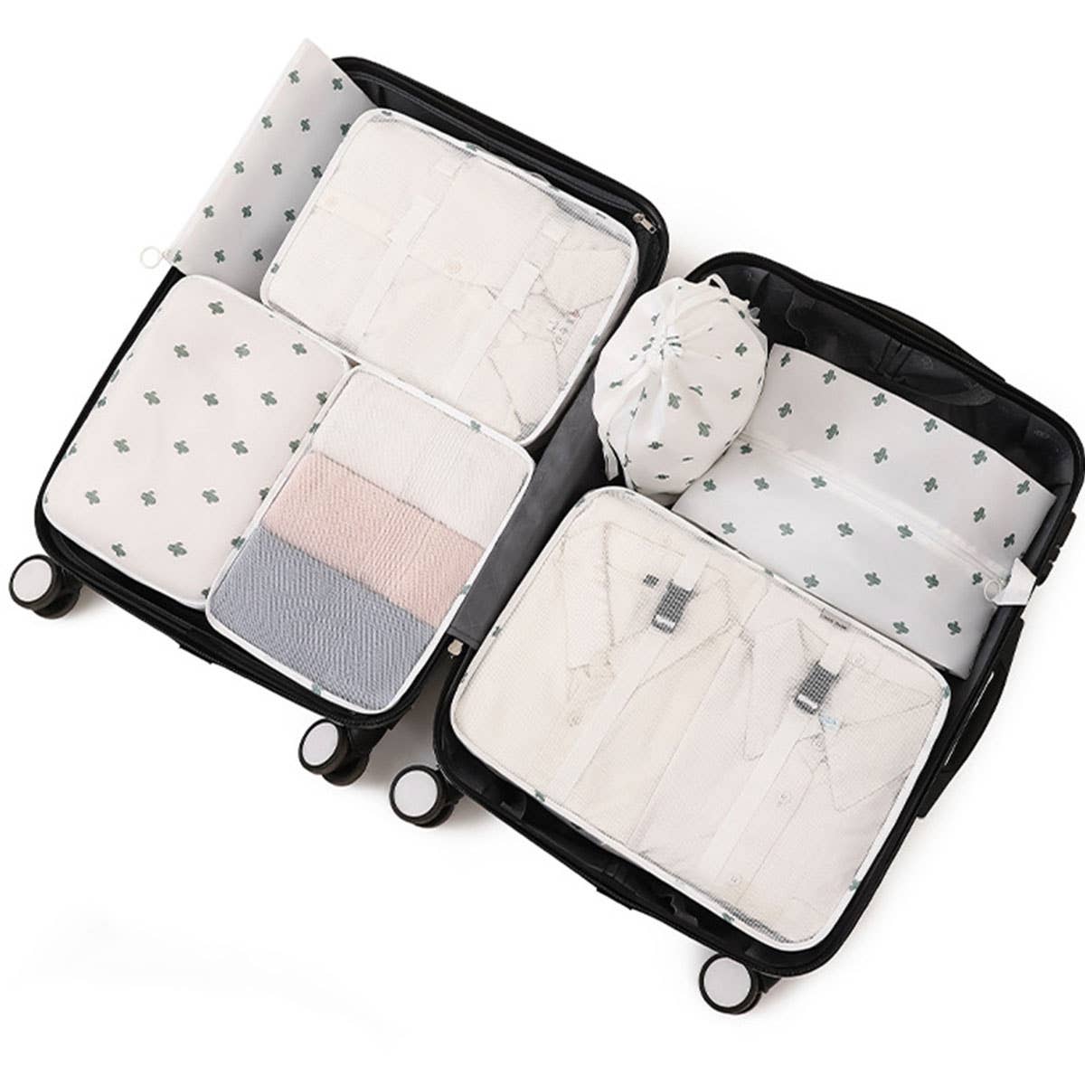 6 7 PIECE WATERPROOF TRAVEL PACKING CUBE SET_CWAB0542