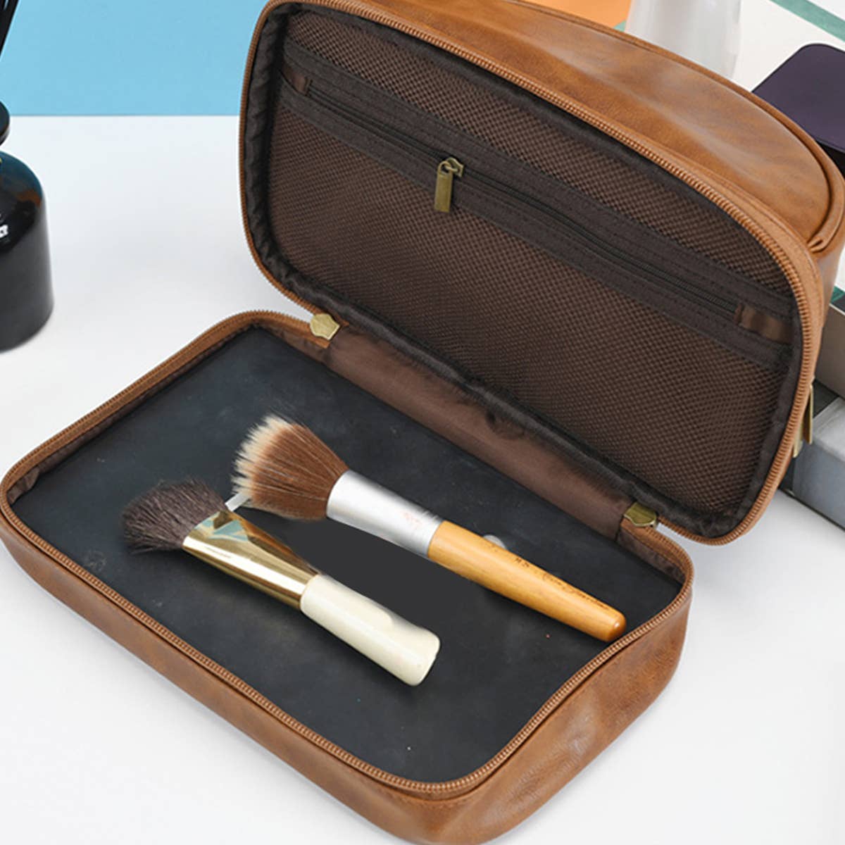 PORTABLE PU LEATHER COSMETIC BAG_CWAB0577